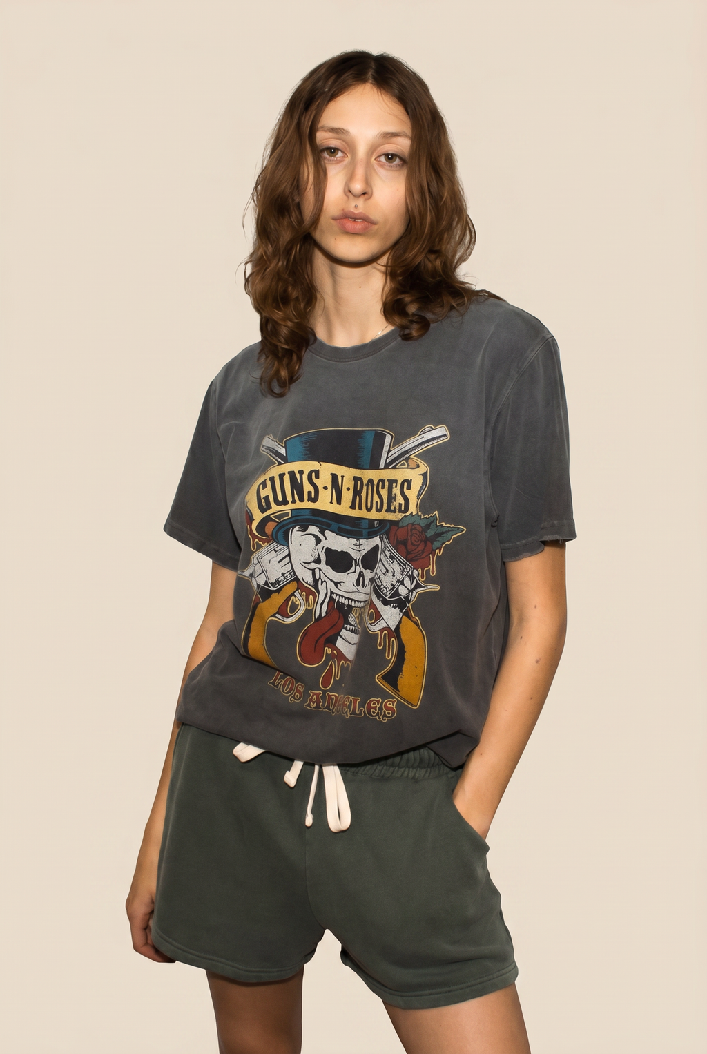 Guns N Roses Los Angeles Top Hat Skull