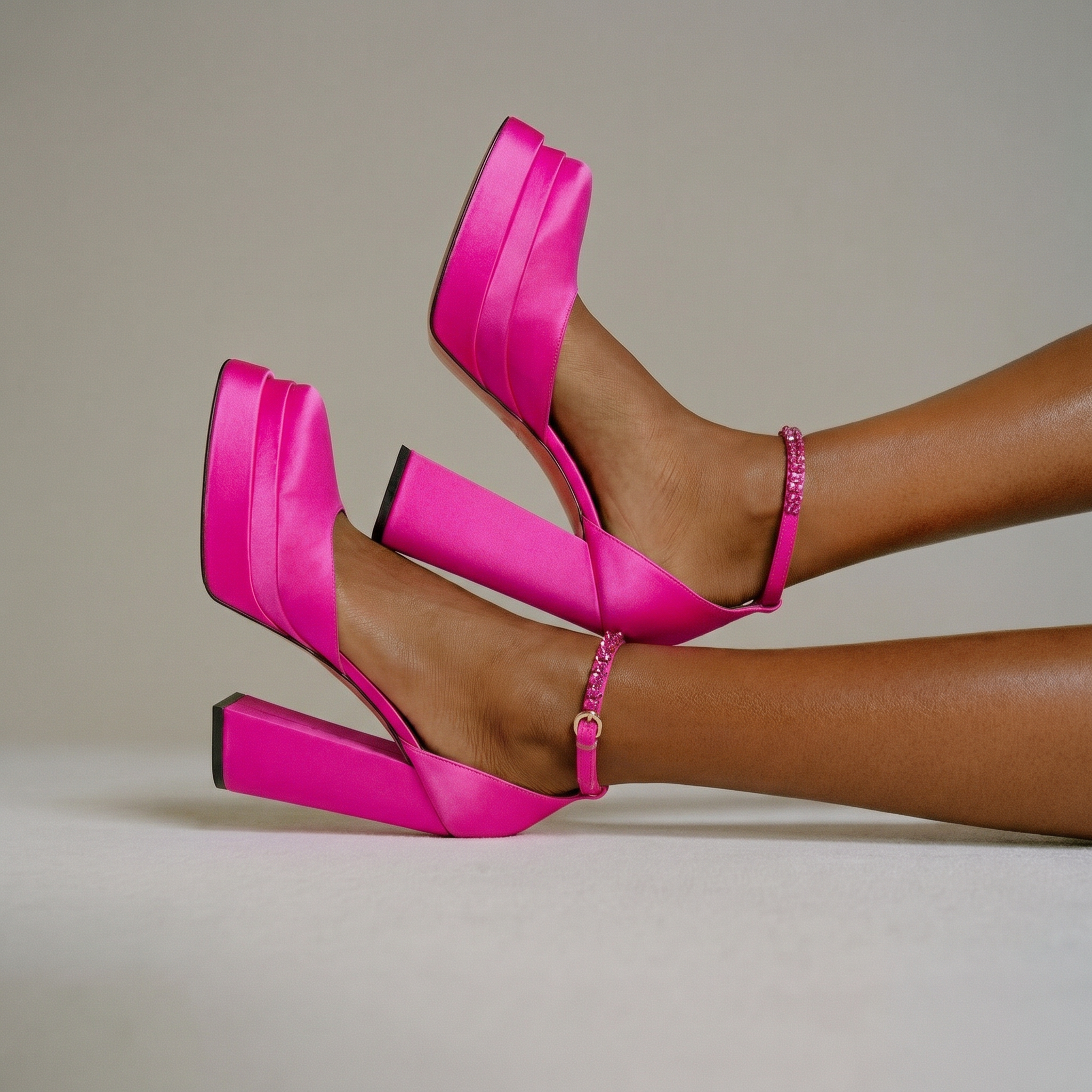 Rendezvous Hot Pink Platform Pumps