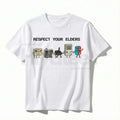 "Respect Your Elders" Retro Gamer Classic T-Shirt – Nostalgic 90s Pixel Art Controller Tee