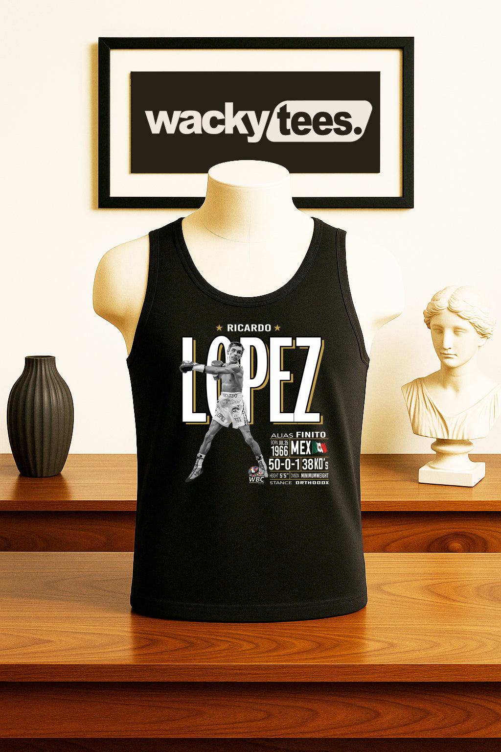Ricardo Lopez Tale of the Tape Mexico Mexican Boxing Stats Graphic Tee Shirt