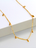 RICE Bead Thin Chain Strand Necklace | 18K Gold Over Sterling Silver