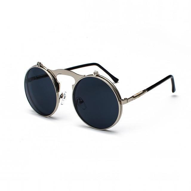 Round Flip-Up Retro Sunglasses Collection - 14 Colors