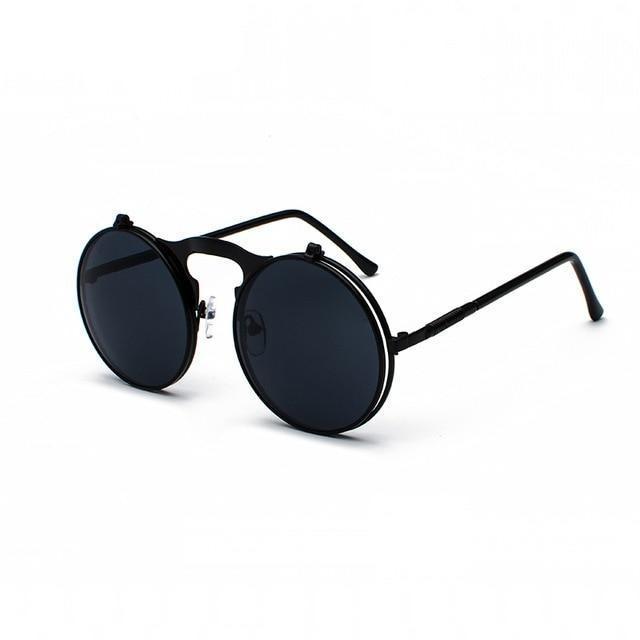 Round Flip-Up Retro Sunglasses Collection - 14 Colors