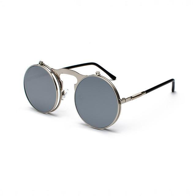 Round Flip-Up Retro Sunglasses Collection - 14 Colors