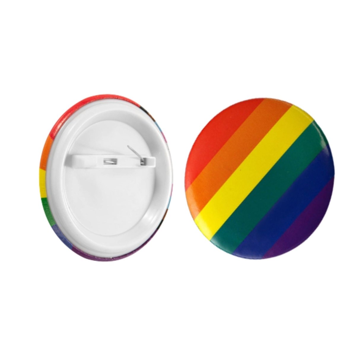 Round Rainbow Striped Button Pins