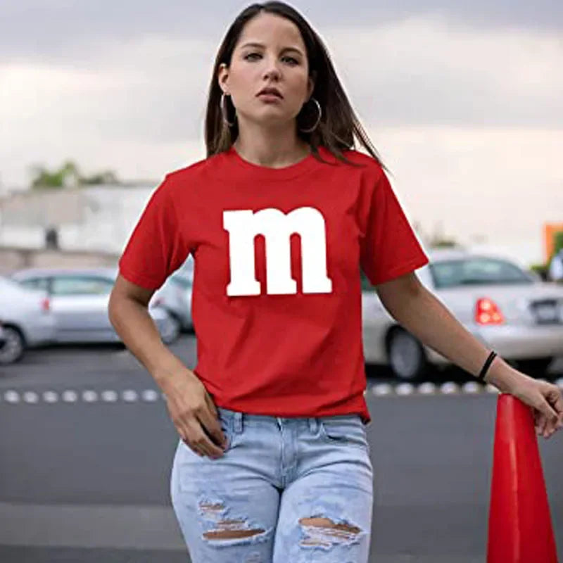 Letter M Halloween Costumes T-Shirt M Chocolate Candy Halloween Team