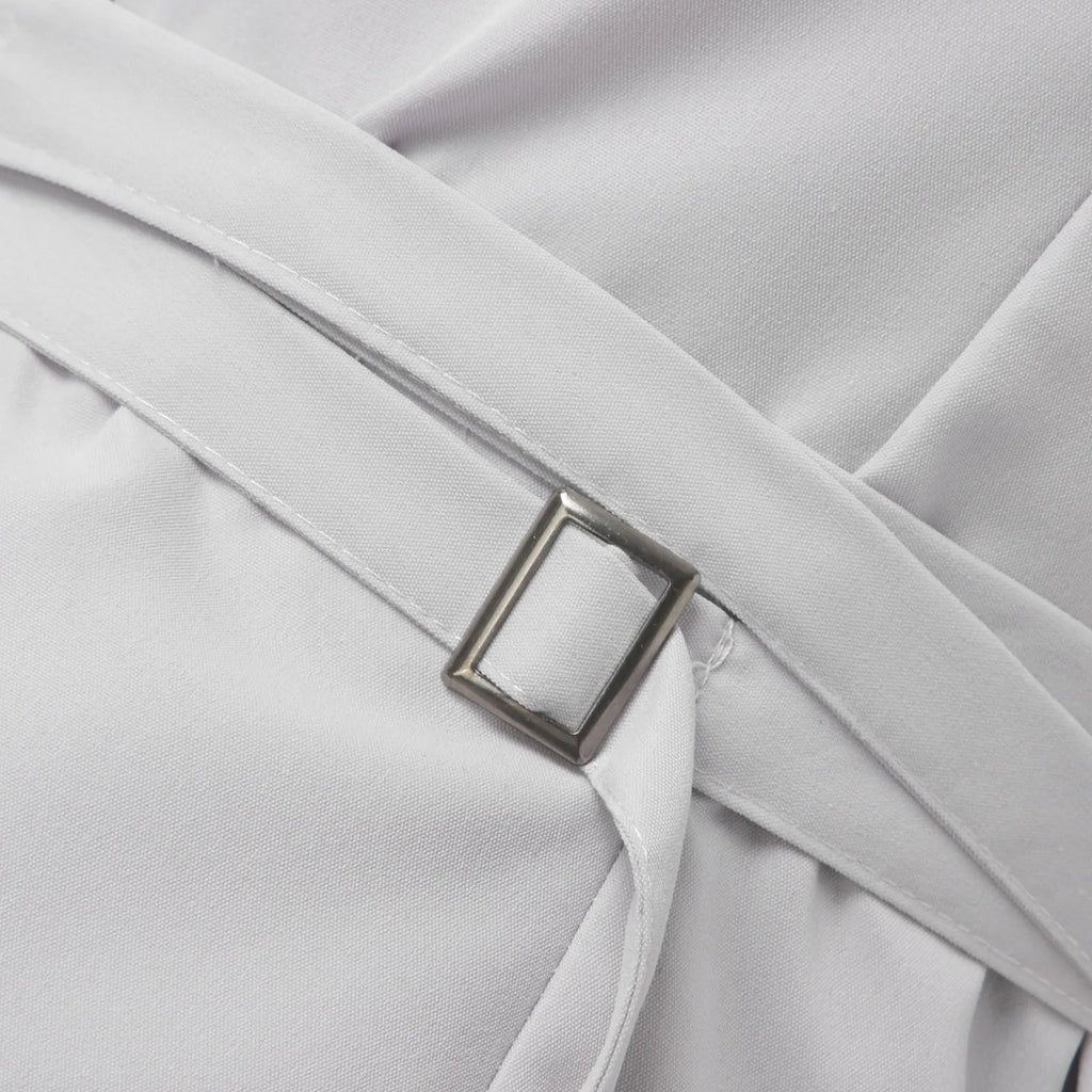 2-Piece Pantsuit Set - V-Neck Top and Trousers
