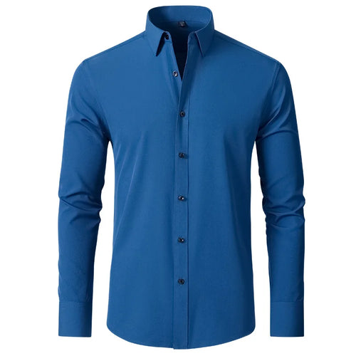 Plus Size 7XL 6XL High Elasticity Seamless Spandex Shirt Men Long