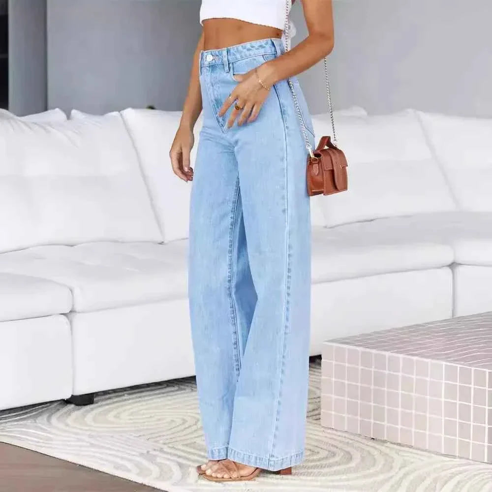 Women's High Waist Straight Leg Jeans