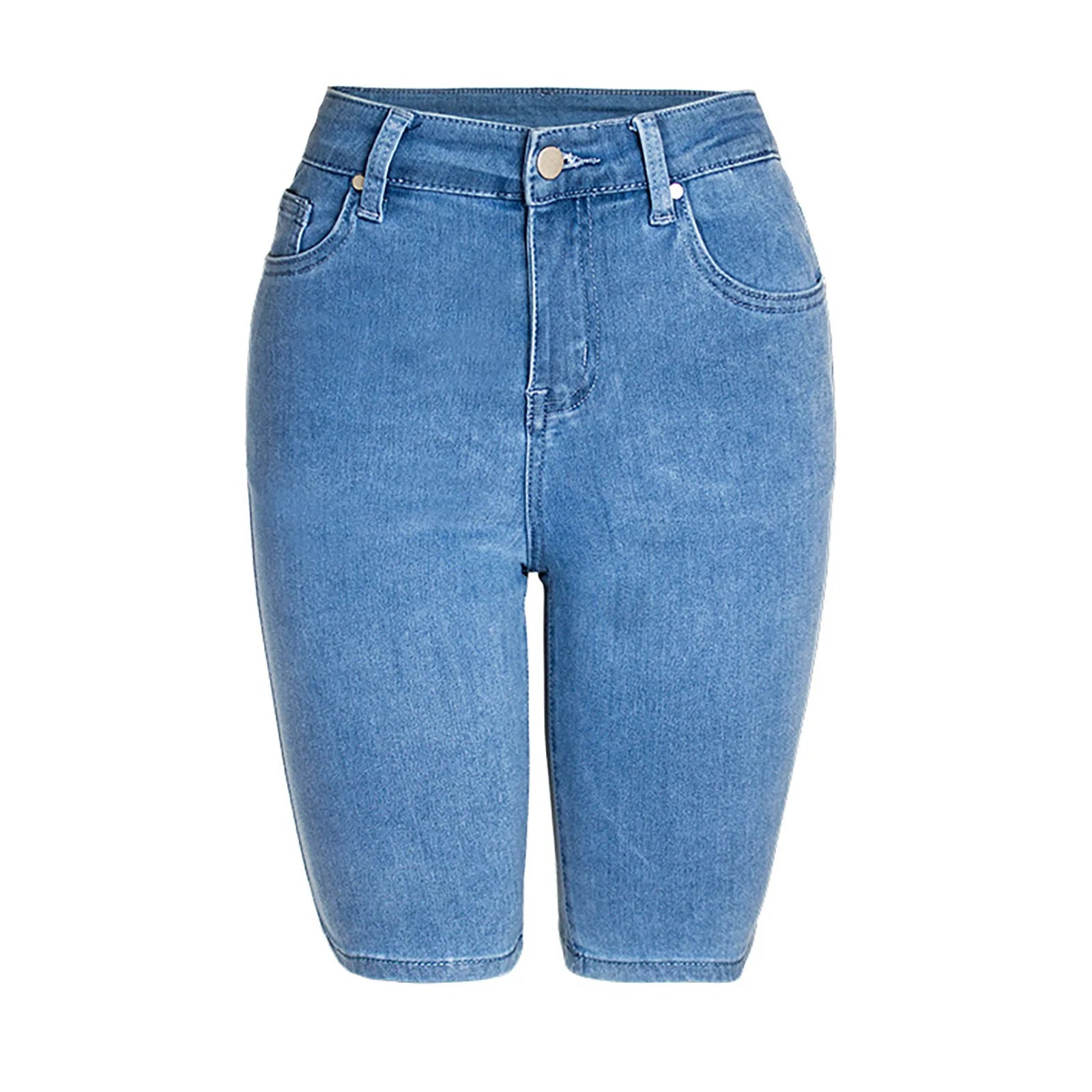High Waist Denim Shorts - Black Retro Style