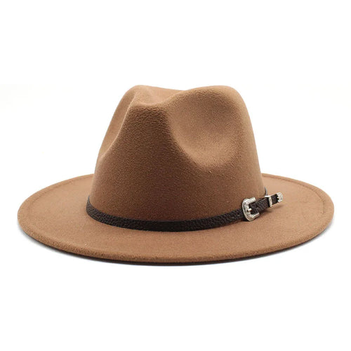 British Style Felt Jazz Fedora Hat 59-61CM Size Panama Trilby Hats For
