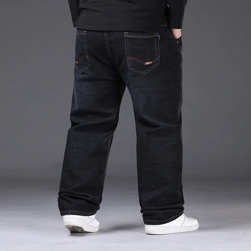 Plus Size Men's Jeans 42-50 High Stretch Denim Fabric Large Size Pants