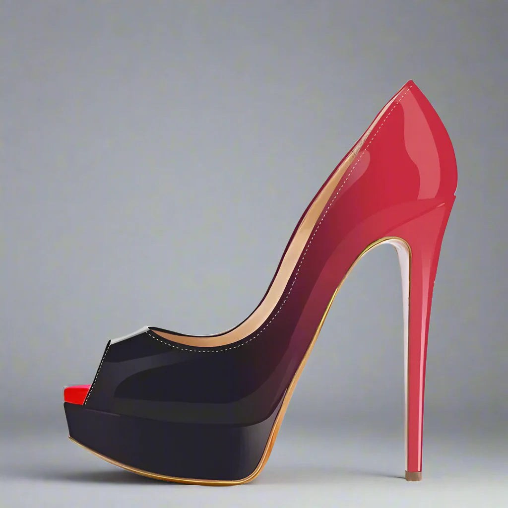 Women Pumps Elegant Platform Peep Toe Shoes