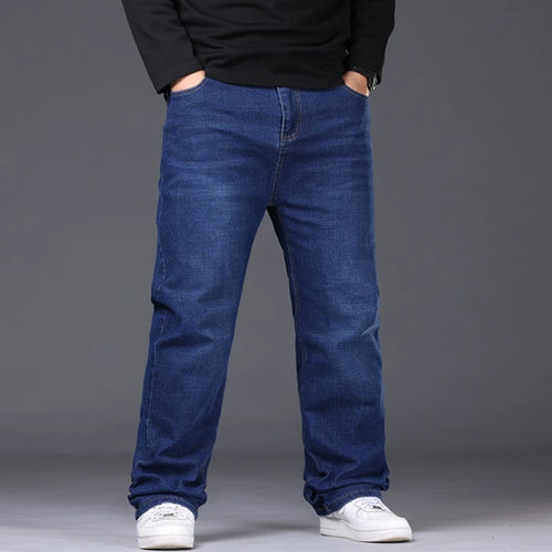Plus Size Men's Jeans 42-50 High Stretch Denim Fabric Large Size Pants
