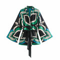 Foridol Oversized Green Print Boho Women Shorts Sets Shirts Shorts Pants Three Pieces Fashion Suits Matching Sets 2025 Summer