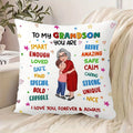 1pc To My Grandson Heartfelt Message Throw Pillow Cover,Suitable for