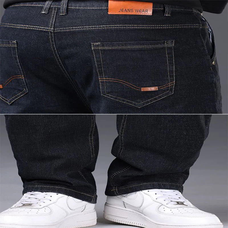 Men Fashion Plus Size 38 40 Black Jeans Male Business Daily Casual