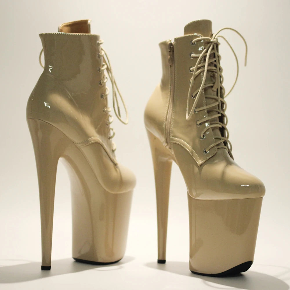 20CM/8inches patent upper Pole dancing shoes High Heel platform Boots