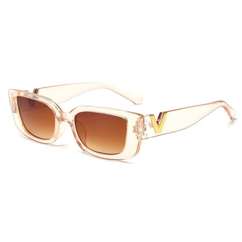 Small Frame Sunglasses For Women, Square Frame V-shaped