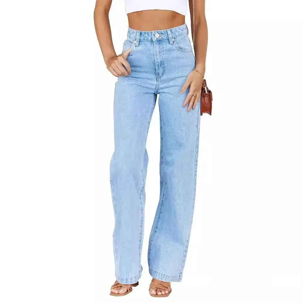 Women's High Waist Straight Leg Jeans