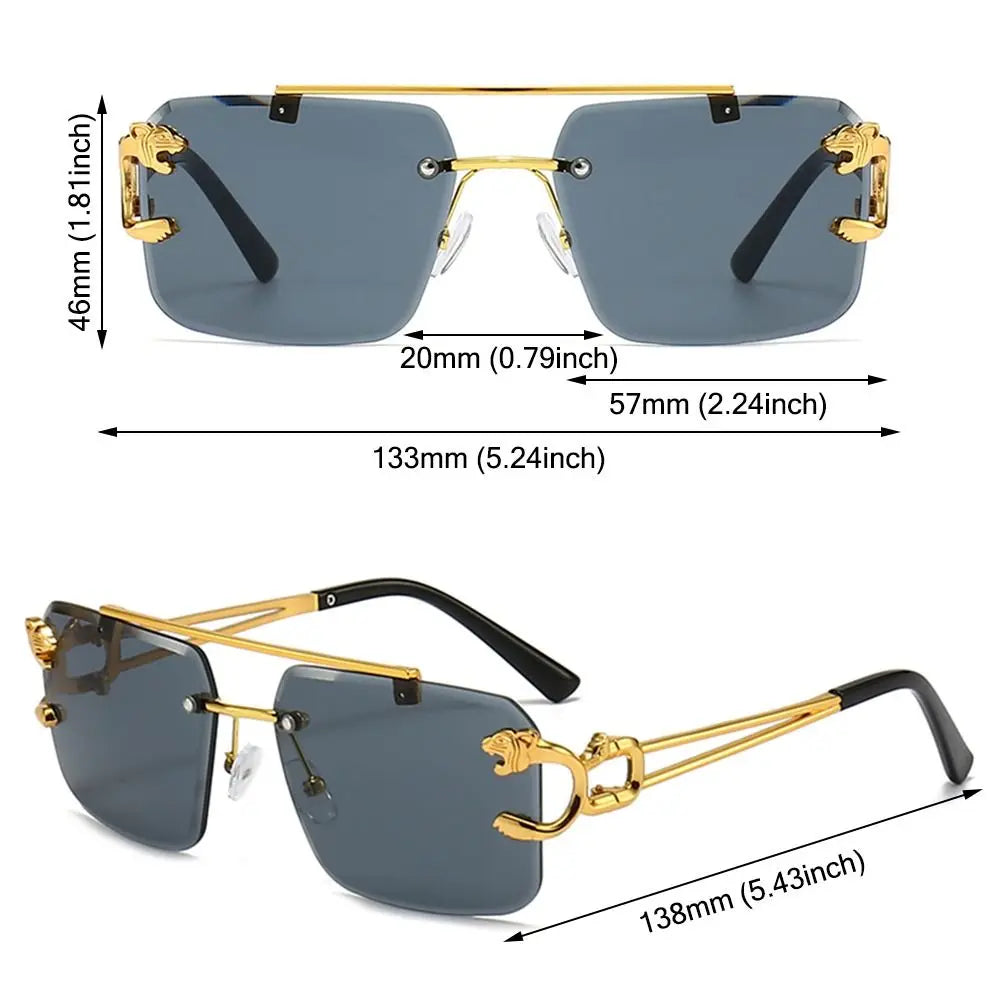 Cheetah Sun Glasses Shades Double Bridge Gradient UV400 Eyewear