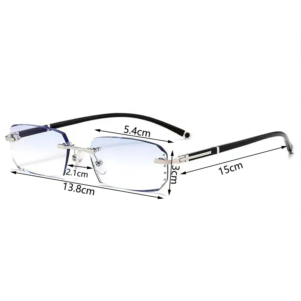 Frameless HD Anti Blue Anti Fatigue Presbyopia Men's Reading Clear Glasses +1.0~+4.0