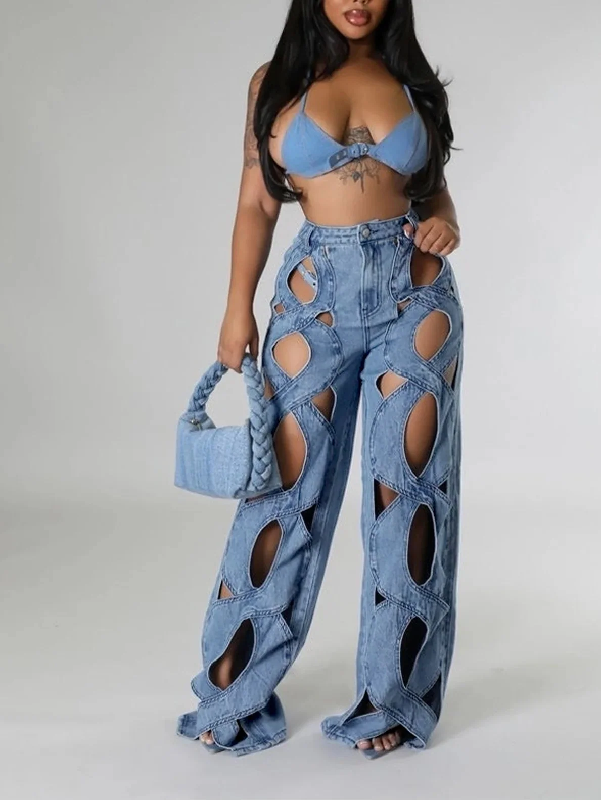 Cutout Hollow Out Jeans
