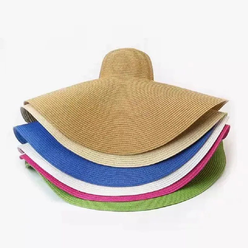 Oversized Beach Straw Hats for Women Floppy Extra Large Sun Visor Hat