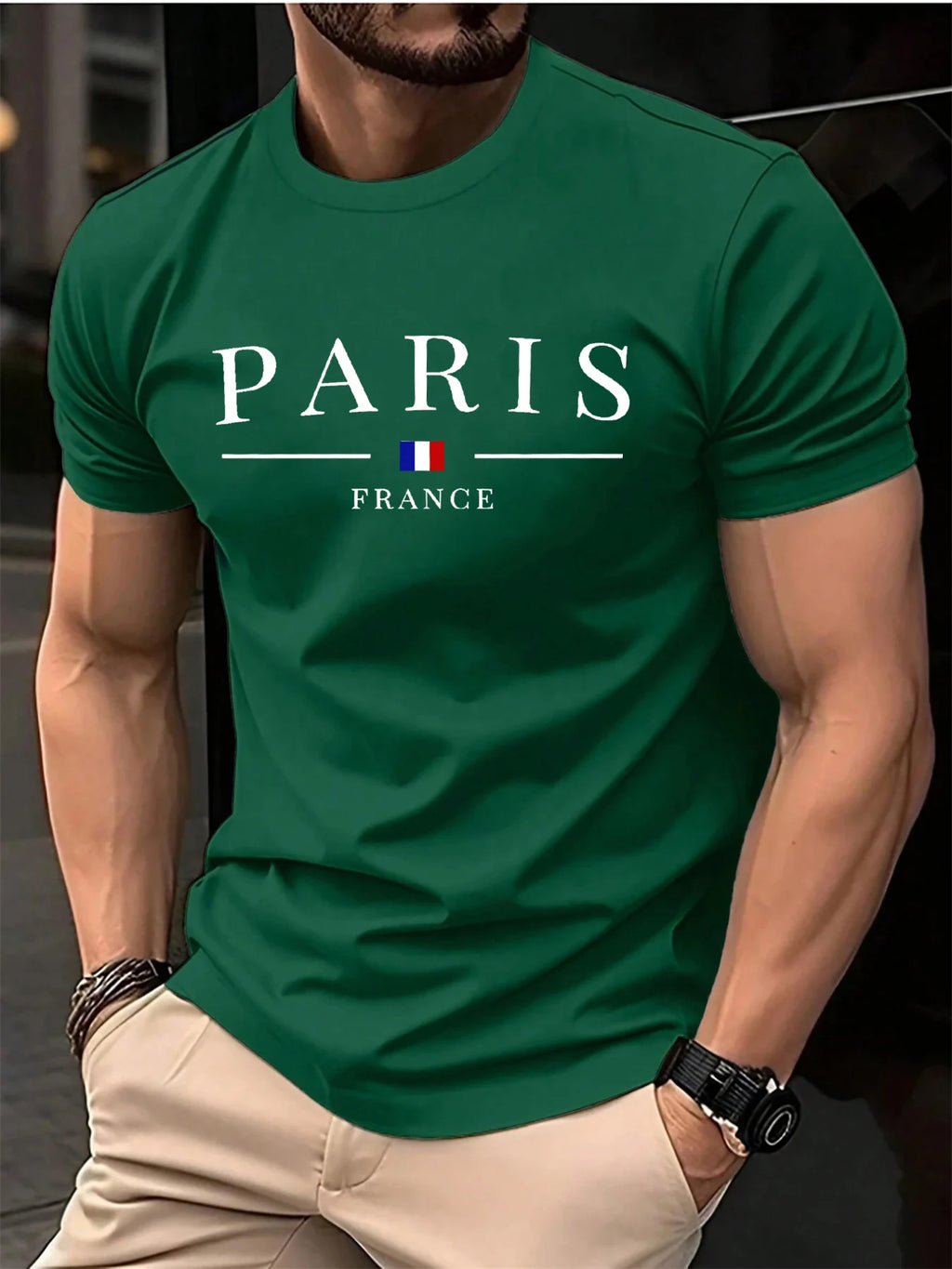 Summer men's 100% pure cotton casual loose plus size Paris French
