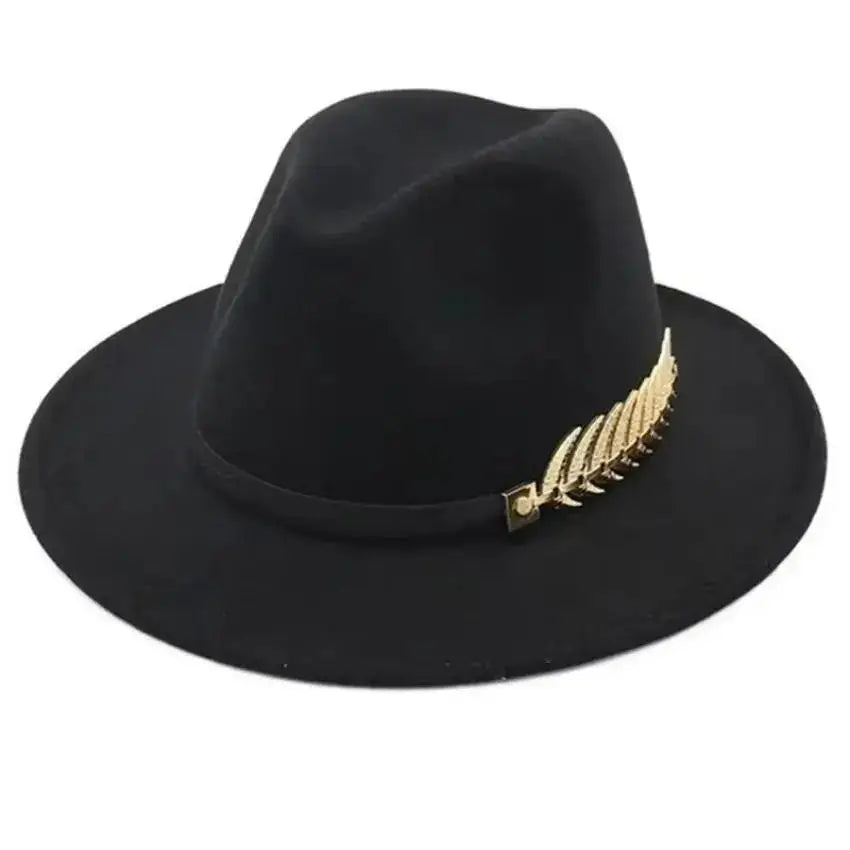 Simple Fashion Formal Occasion Couples Woolen Hats Large Brimmed Jazz