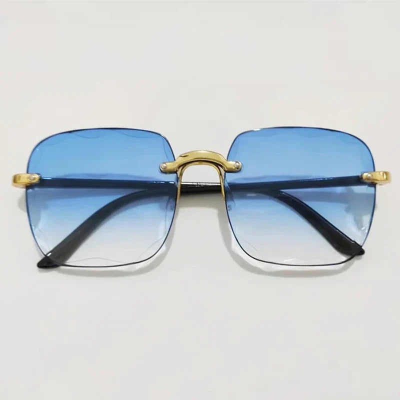 Sunglasses For Women ladies Rimless Diamond cutting Lens Brand Designer Ocean Shades