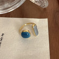 Vintage White Enamel Metal Irregular Shape Geometric Open Adjustable Ring for Women Girl Jewelry Birthday Gifts Anillo Hombre