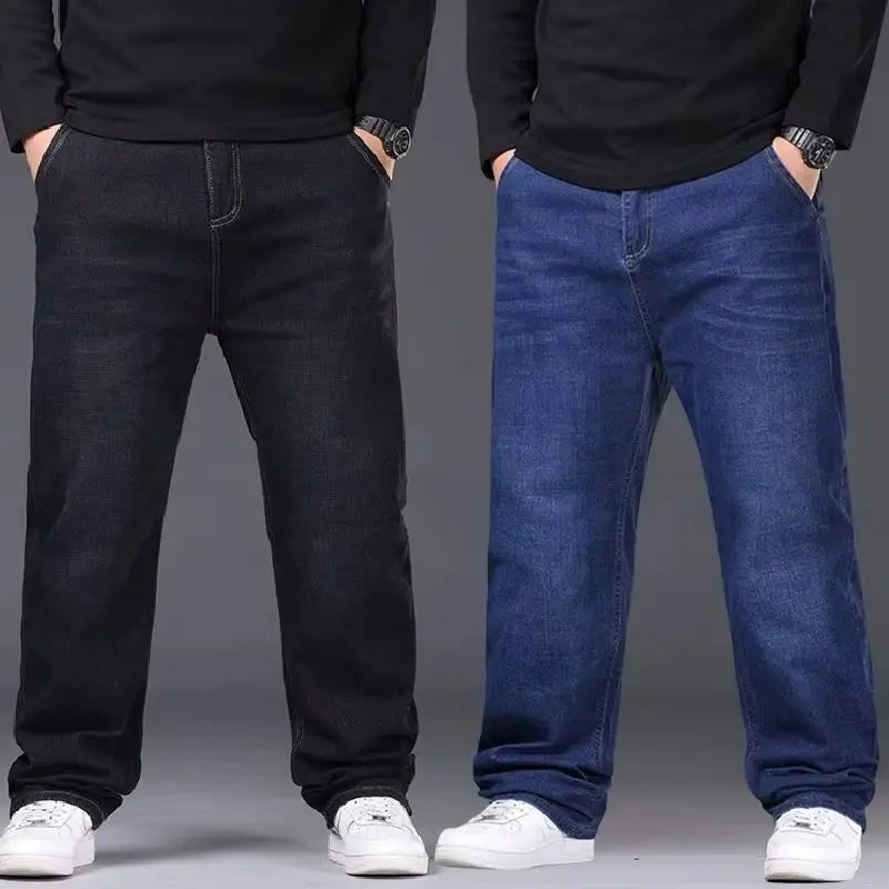 Men Fashion Plus Size 38 40 Black Jeans Male Business Daily Casual