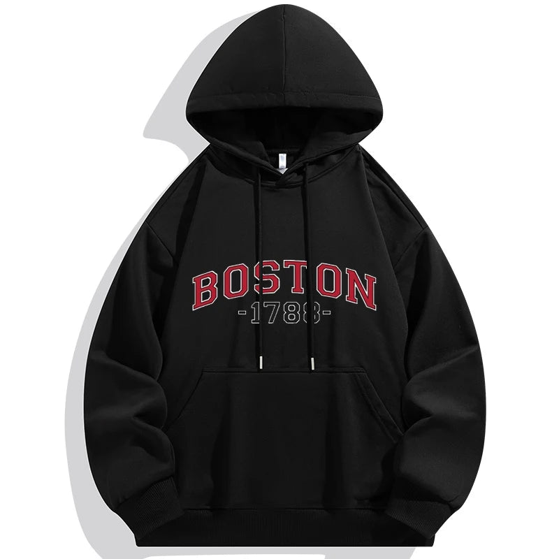 Plus Size Men Hoodies Sweatshirt Autumn Winter Long Sleeve Pullover