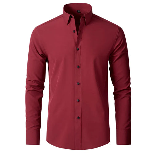 Plus Size 7XL 6XL High Elasticity Seamless Spandex Shirt Men Long