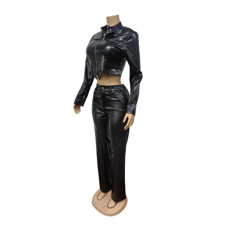 Kelly Leather Pants Set