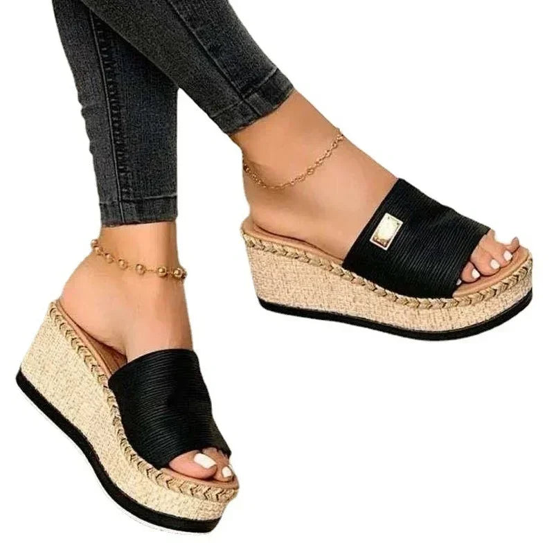 Womens High Heel Sandals Ladies Thick Bottom Casual Slippers Summer