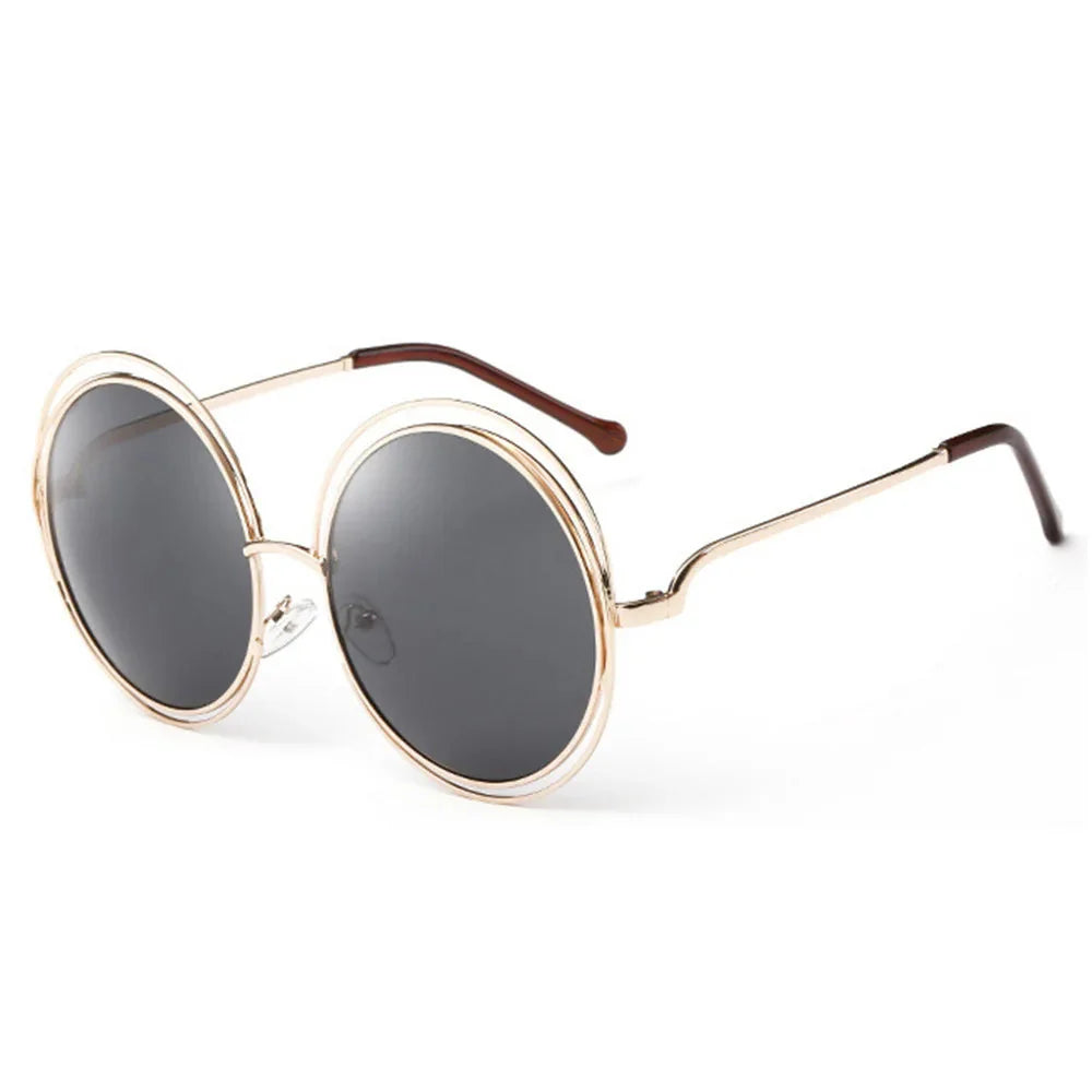 Radiant Gold Round Sunglasses