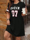 Plus Size Women's Summer Music Festival Pattern Sporty Casual Letter