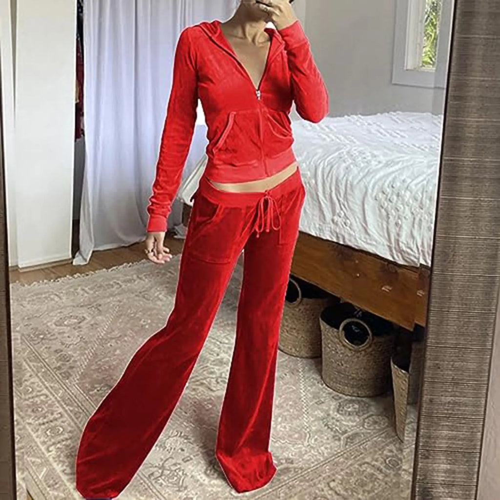 2-Piece Tracksuit Set - Slim Fit Zip Up Sweatsuit