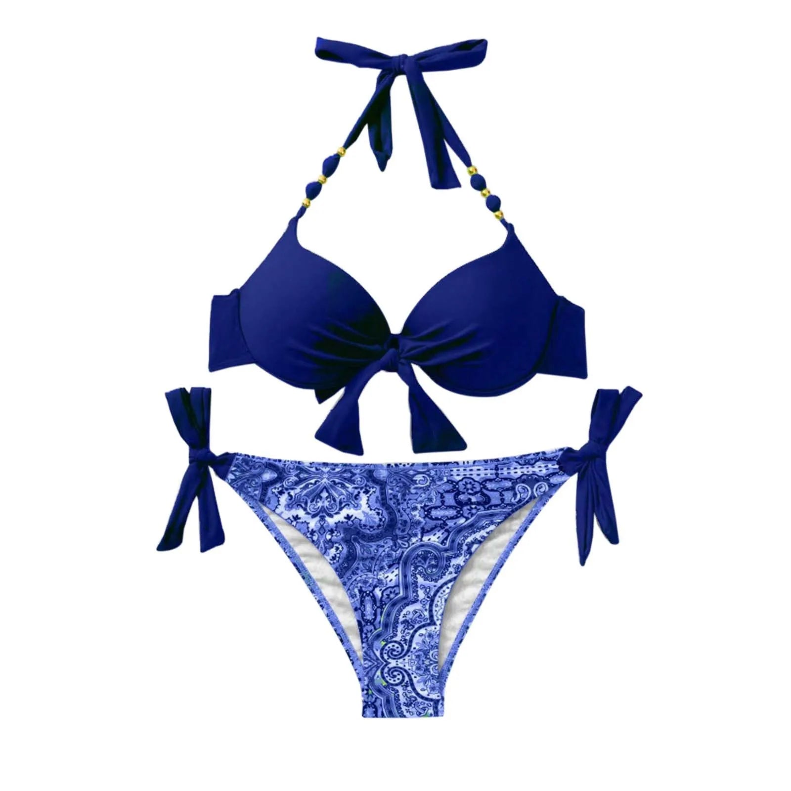 Strap Split Bikini Set - Two-Piece Swimsuit