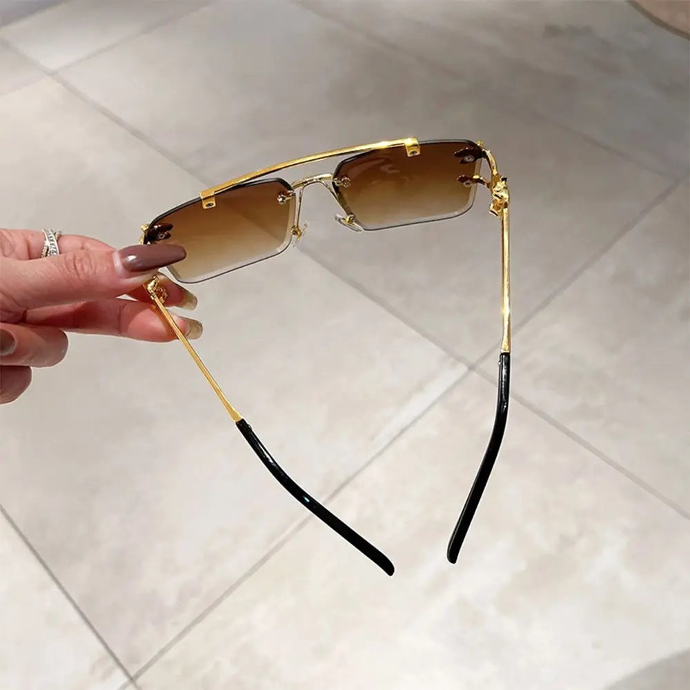 Cheetah Sun Glasses Shades Double Bridge Gradient UV400 Eyewear
