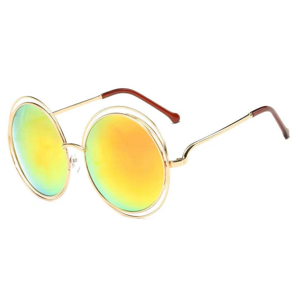 Radiant Gold Round Sunglasses