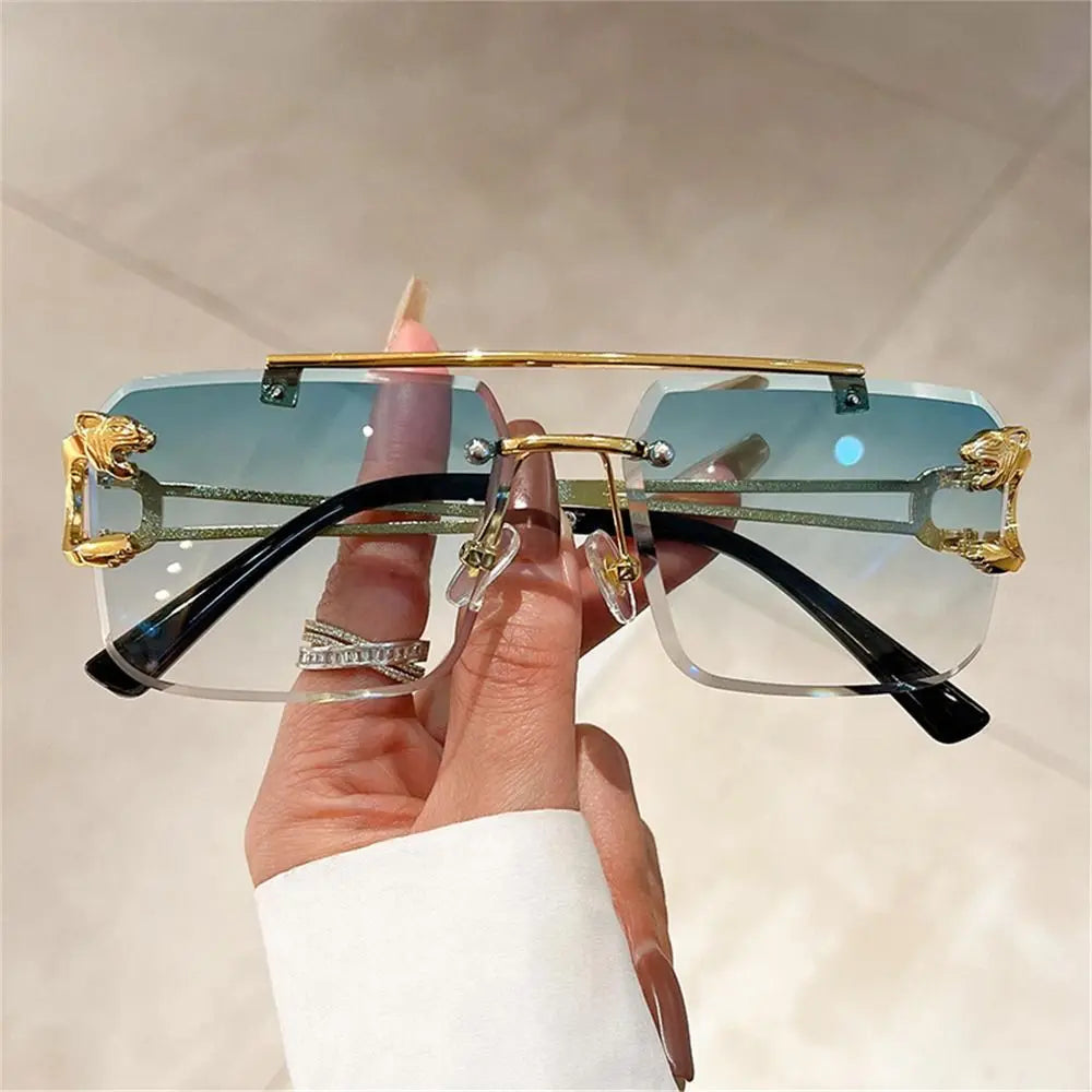 Cheetah Sun Glasses Shades Double Bridge Gradient UV400 Eyewear