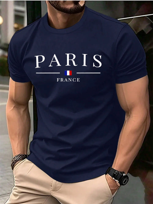 Summer men's 100% pure cotton casual loose plus size Paris French