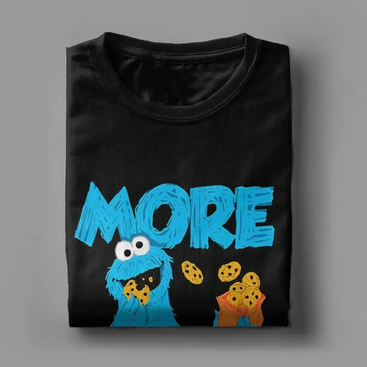 Men T Shirt Sesame Monster Street Cookie Funny Graphic Tee Cotton