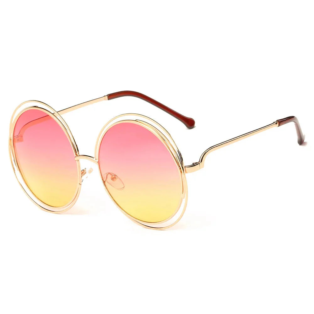 Radiant Gold Round Sunglasses