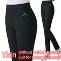 Thin & Thick Stretch Winter Pencil Pants Fleece Thermal Leggings