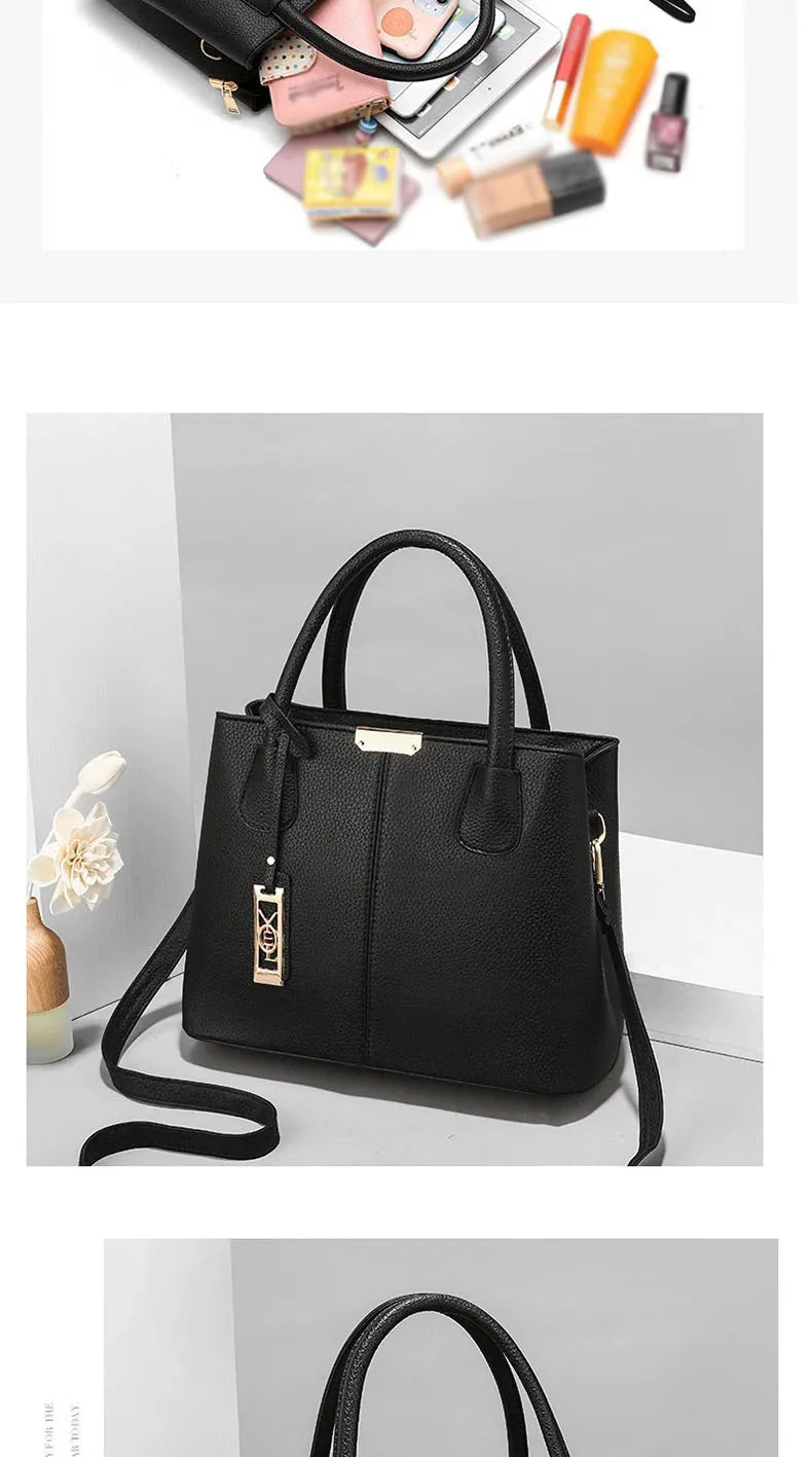 Women's Fashion Tote Handbag – PU Leather Zipper Purse | 5 Colors