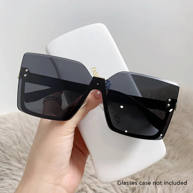 European & American Style Half-frame Metal Anti-UV Slip Sunglasses